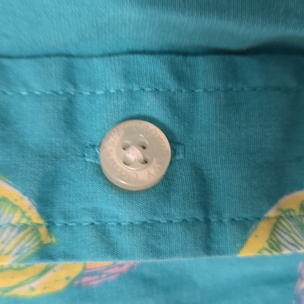 Crown & Ivy Blue Shirt with Lime Print - Picture 7 of 10